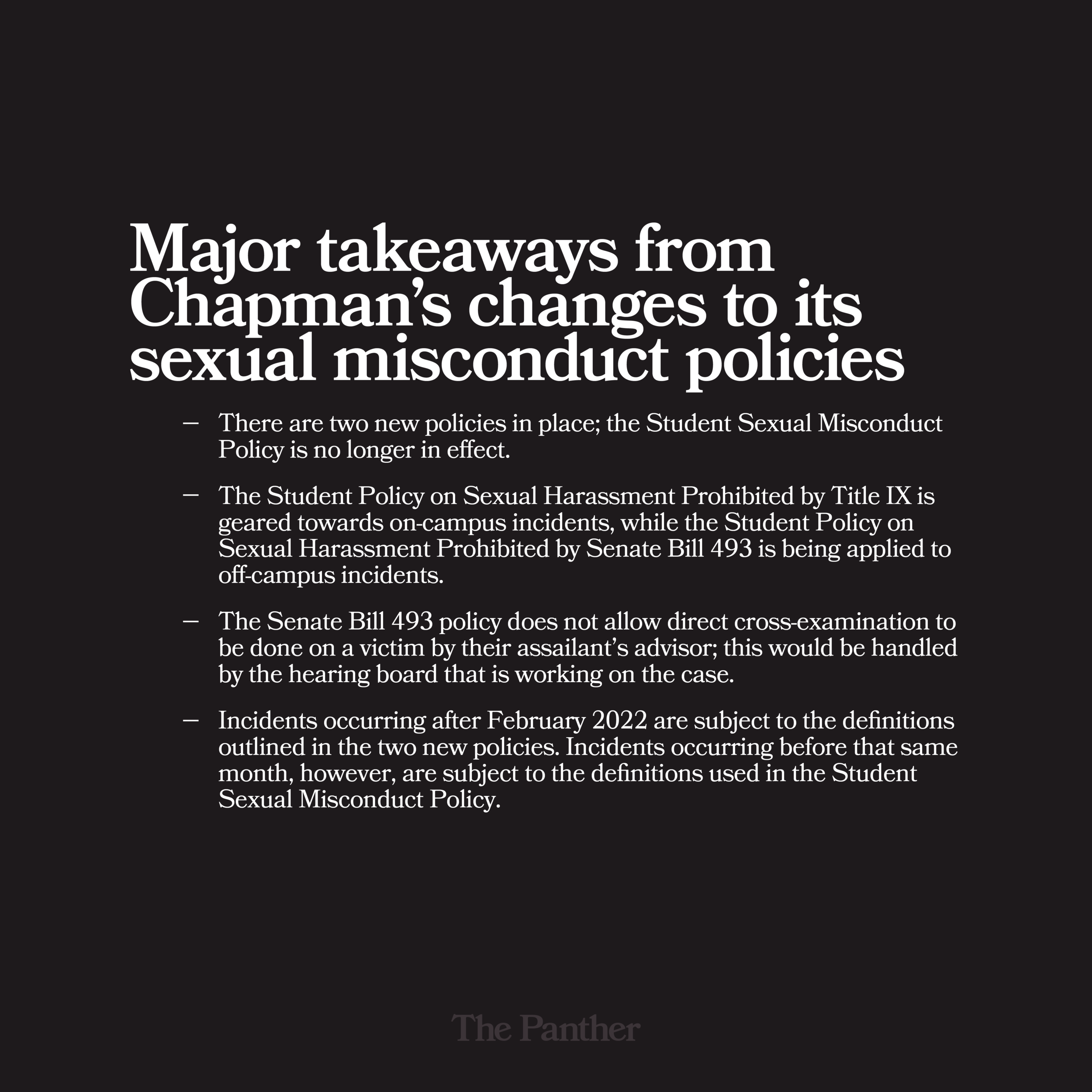 Chapman University creates two new sexual misconduct policies