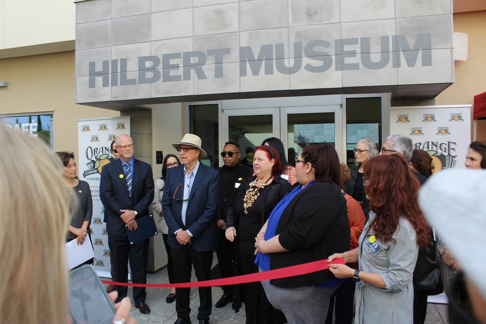 1 Hilbert Museum Grand Reopening Photo by Emi Thomas (Pictured (left - right) Mayor Dan Slater, Mark Hilbert, Museum Director Mary Platt).jpg