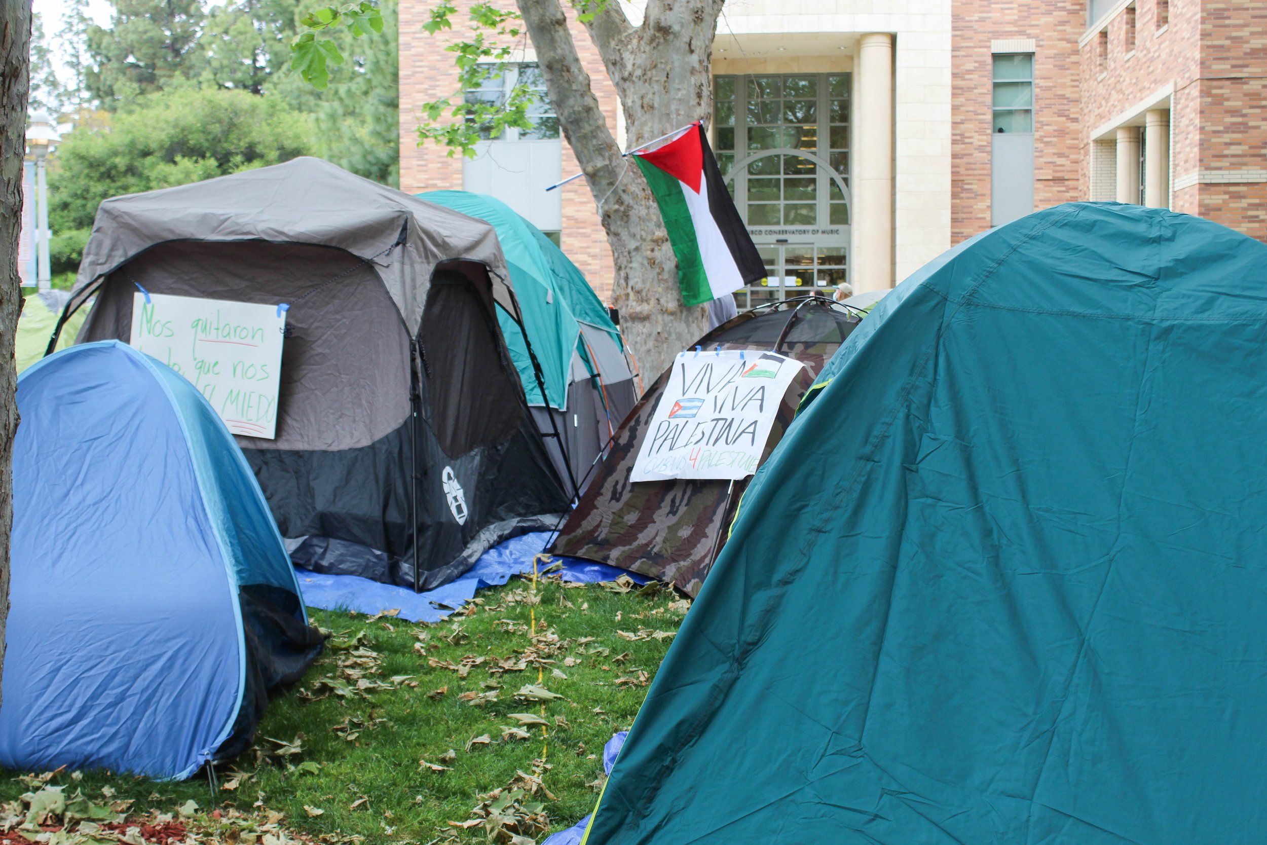   Tents at the encampment. Protestors slept on-campus over the weekend, which offered its own set of activities for protestors and attendees alike. Photo by RENEE ELEFANTE, Editor-in-Chief   