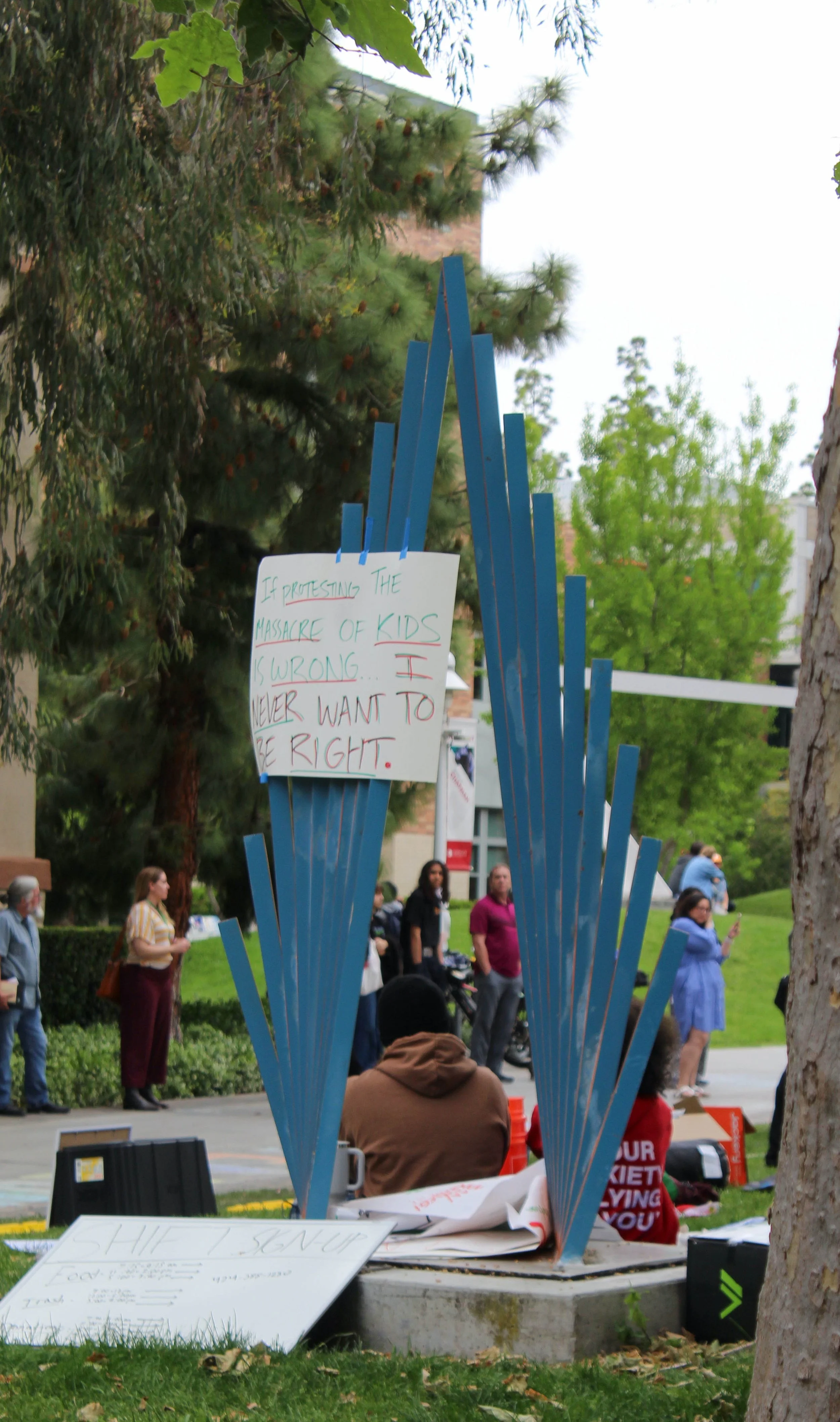    A sign displayed at the encampment. Photo by RENEE ELEFANTE, Editor-in-Chief   
