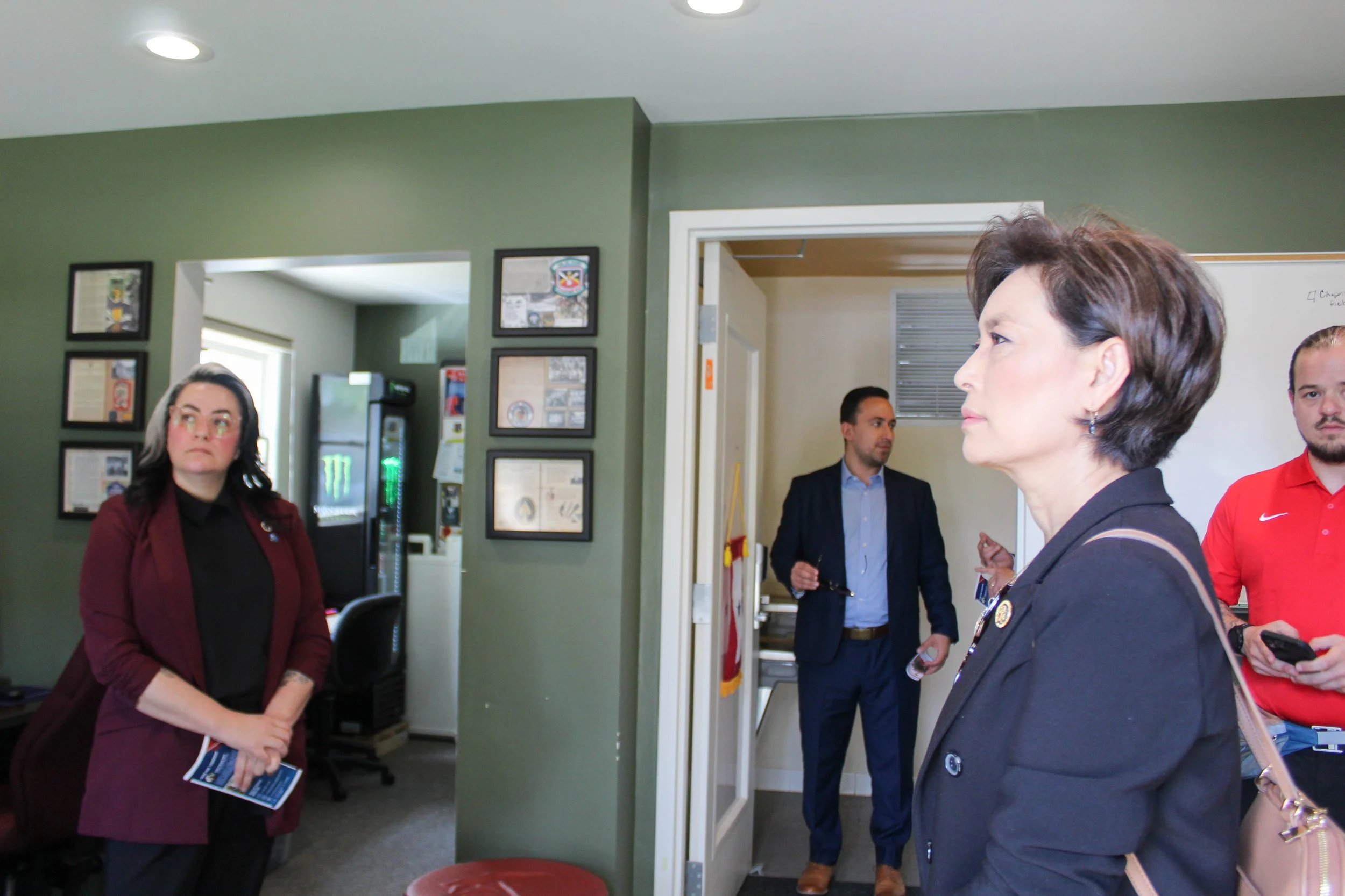    Kim started off her visit with a tour of the Veterans Resource Center (VRC), which is currently situated at 526 N. Shaffer St., about a six minute walk from the main campus.   