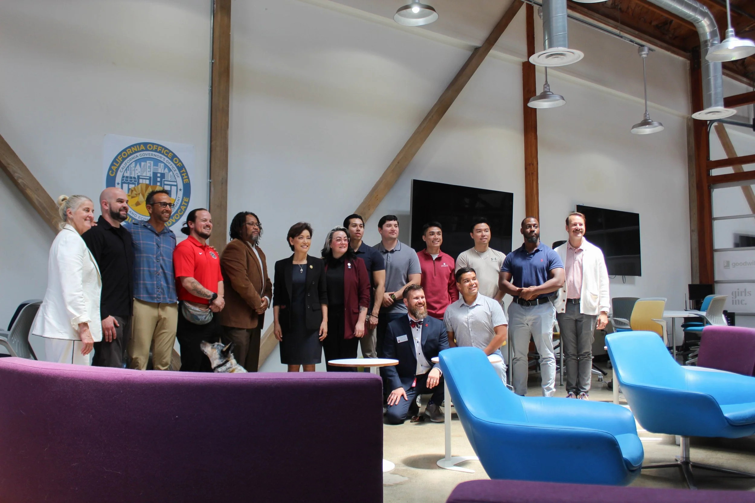    At the Leatherby Entrepreneurship Center for Business Ethics, Kim spoke with several veteran students about their concerns and expressed her commitment to helping them.   