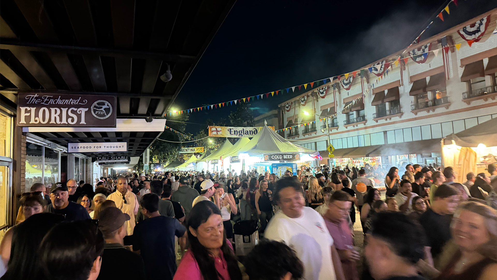 The Orange International Street Fair at night