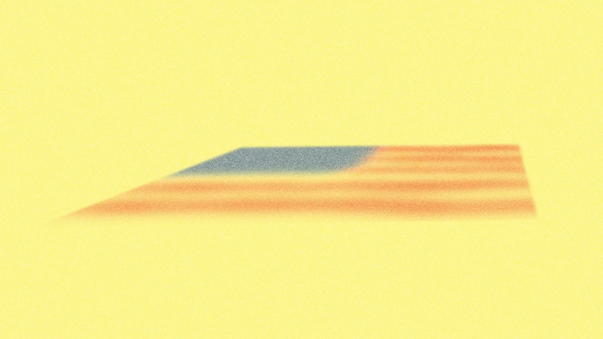 Projected illustration of an American flag on a yellow floor.