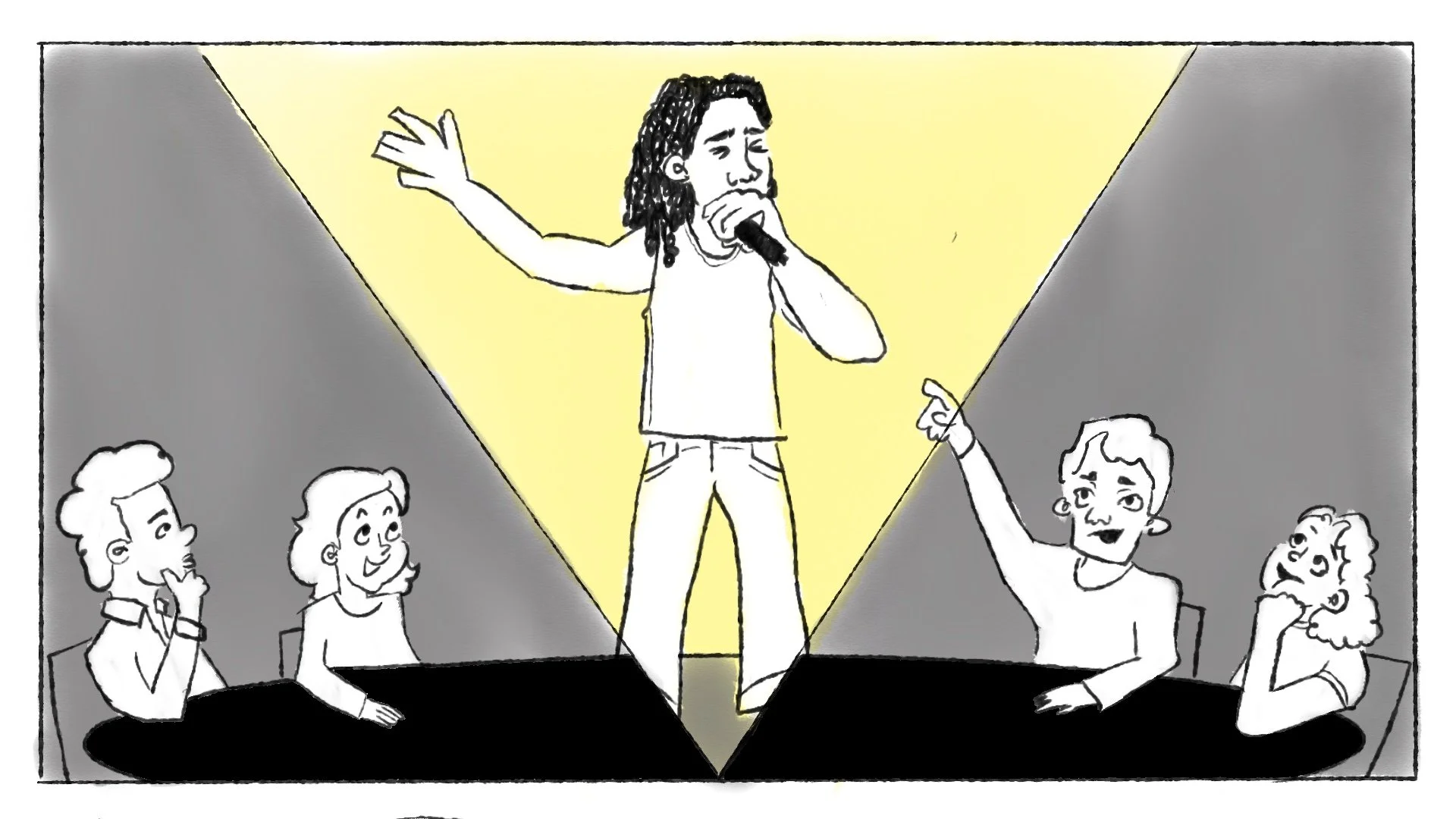 illustration of waka flocka flame performing