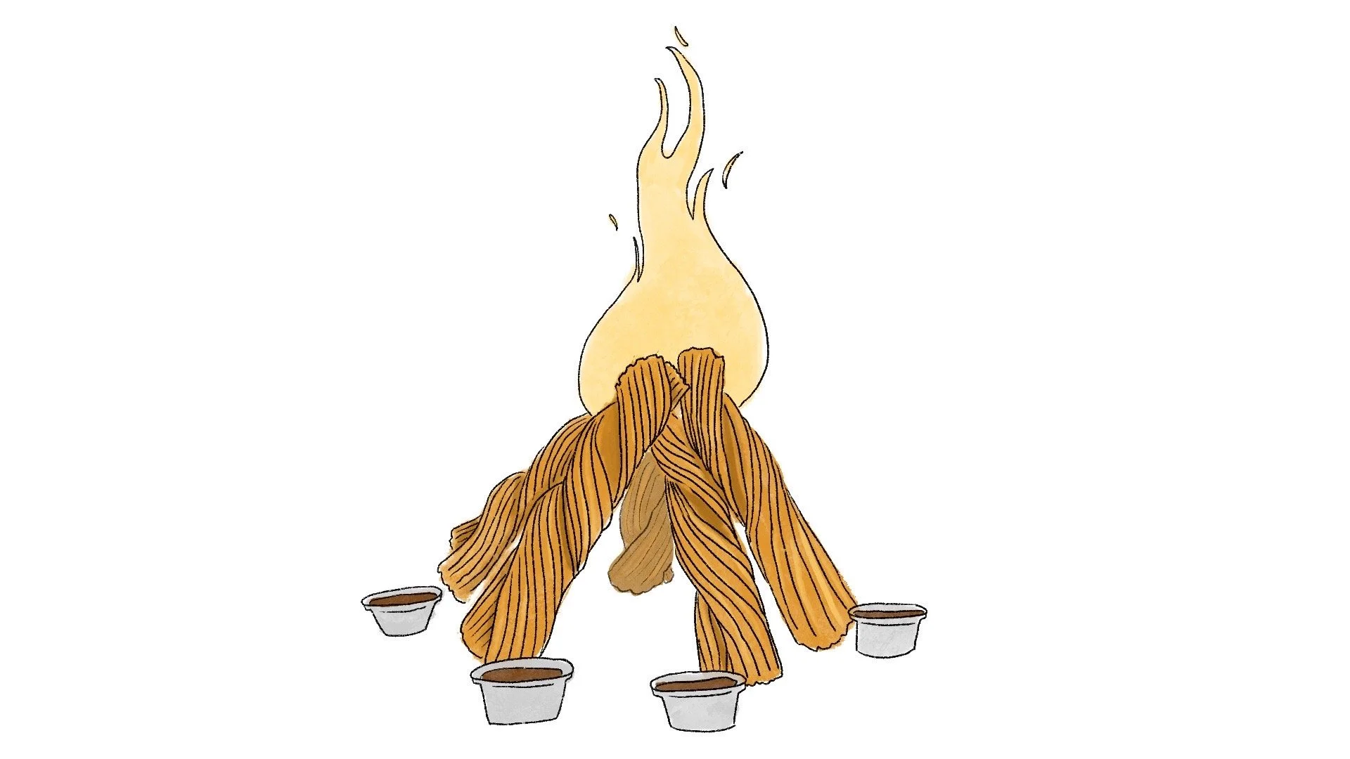 Pasta around a campfire