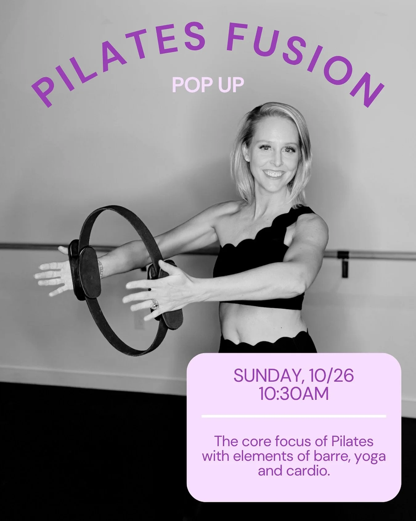 Sunday pop ups continue and next up is Meg coming at you with a Pilates Fusion class 💜💜 
Join Meg for an incredible workout Sunday 10/26 

#pilates #popup #fusion #core #move