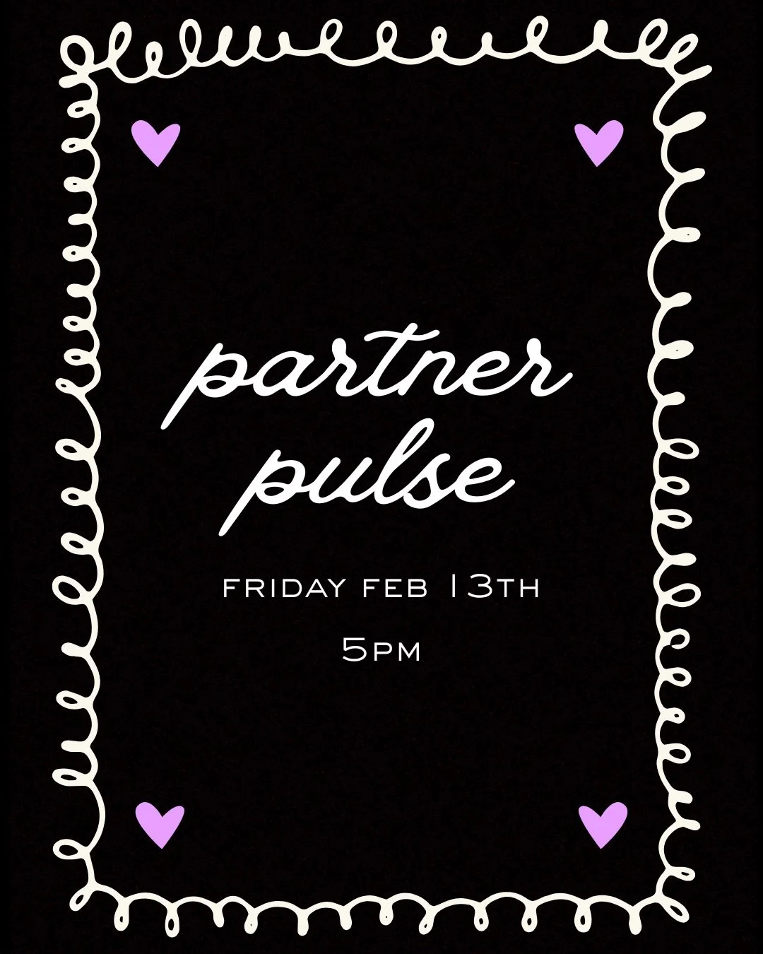 Consider this your Valentine&rsquo;s invite.
Dim lights, pulsing beats, shared sweat.
Partner Pulse = our signature burn with a little extra heart.
Friday 2/13 &middot; 5pm
Use your membership or class packs.
Partner new to Pulse? Grab the Partner Pu