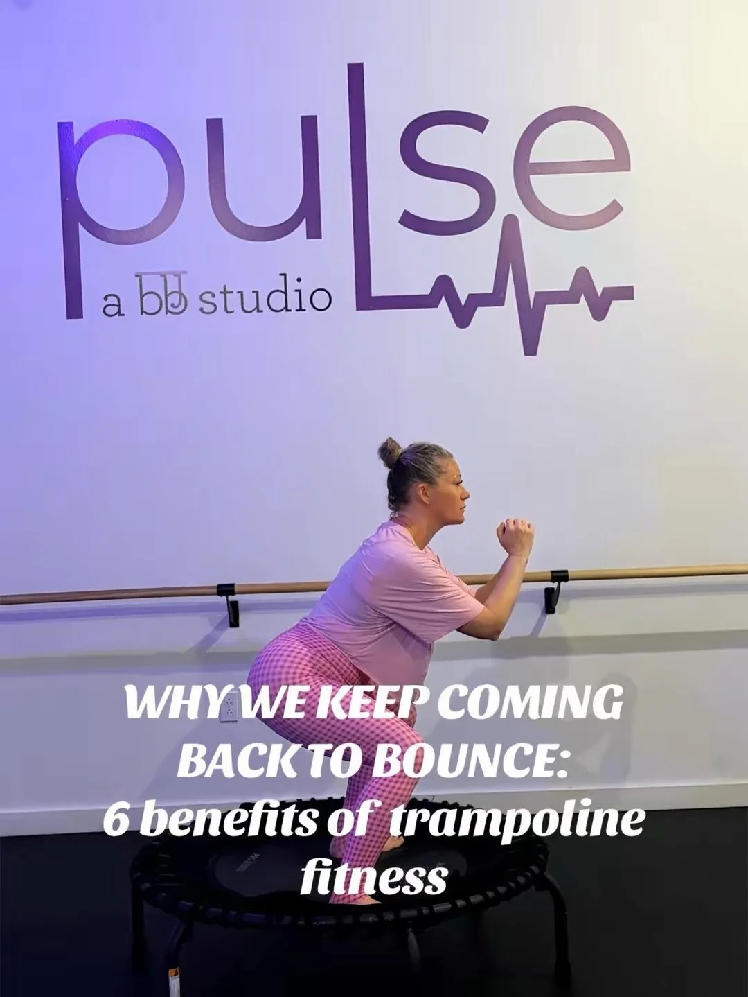 Bounce: the ultimate workout. 
Plenty of benefits and endless fun. 
Soft clubbing at pulse is a thing and you should join 🫶