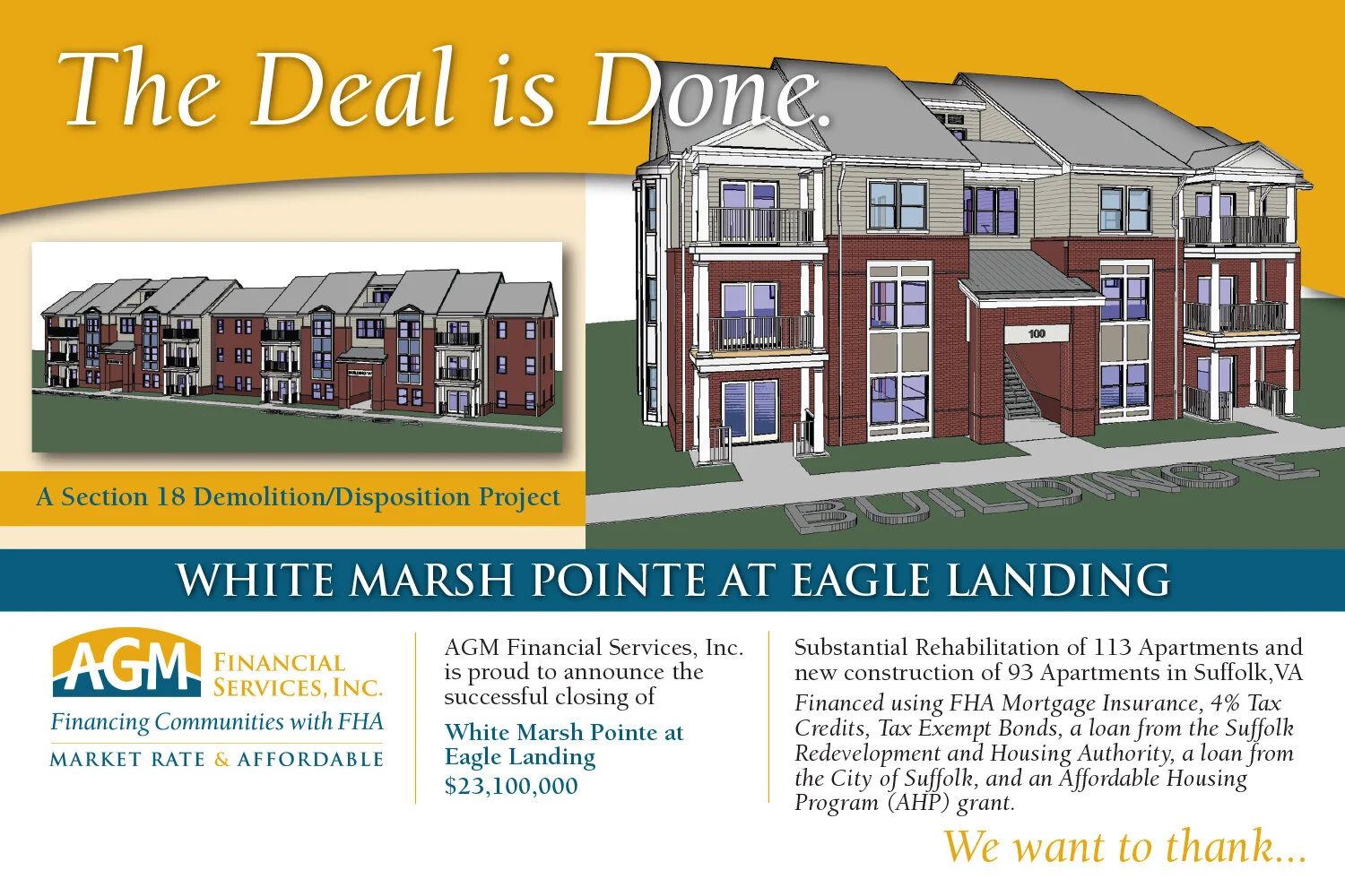 The Deal is Done White Marsh Pointe at Eagle Landing, Suffolk, VA