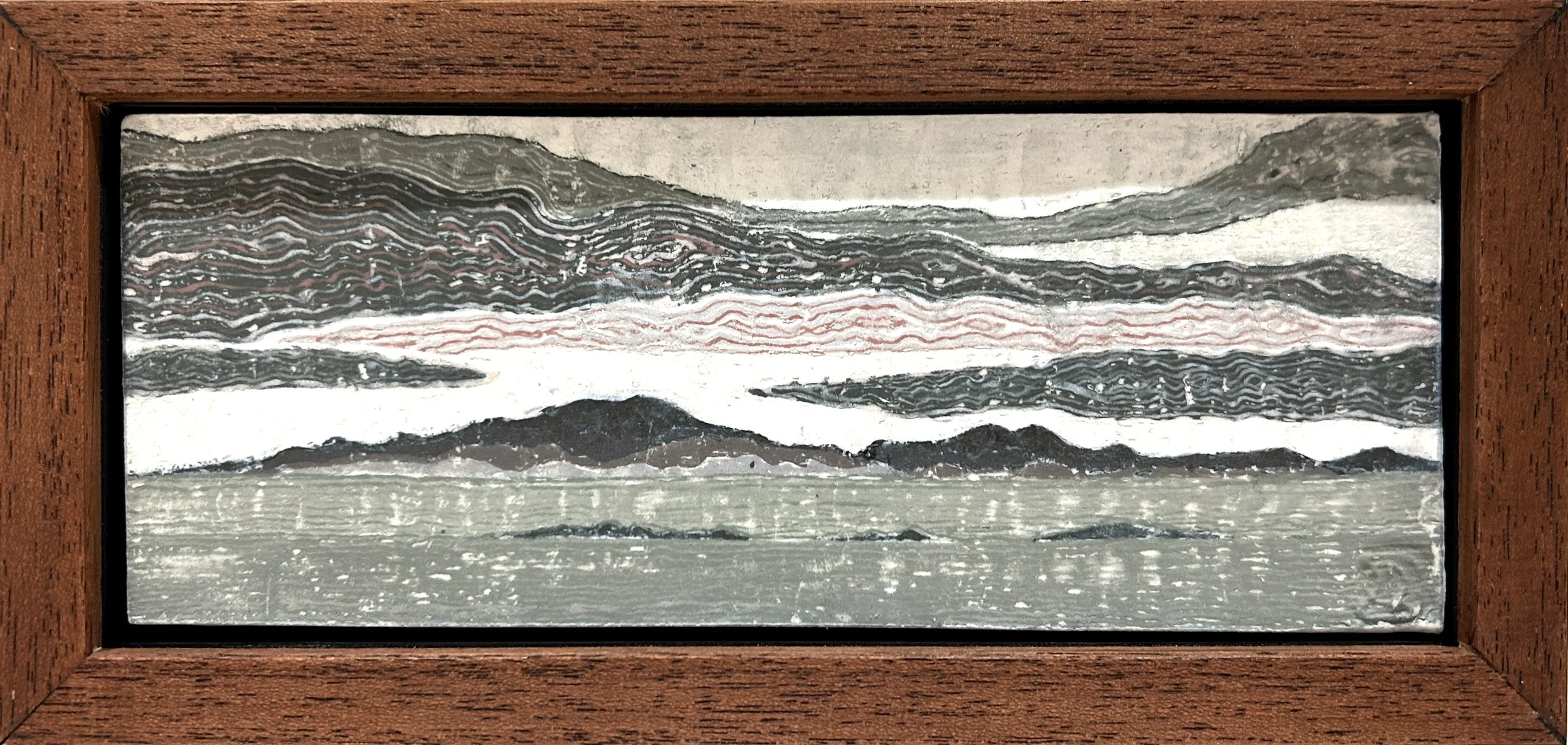 Deirdre O'Reilly: "Traces of Dawn" Ceramics - Porcelain Monoprint Framed €195