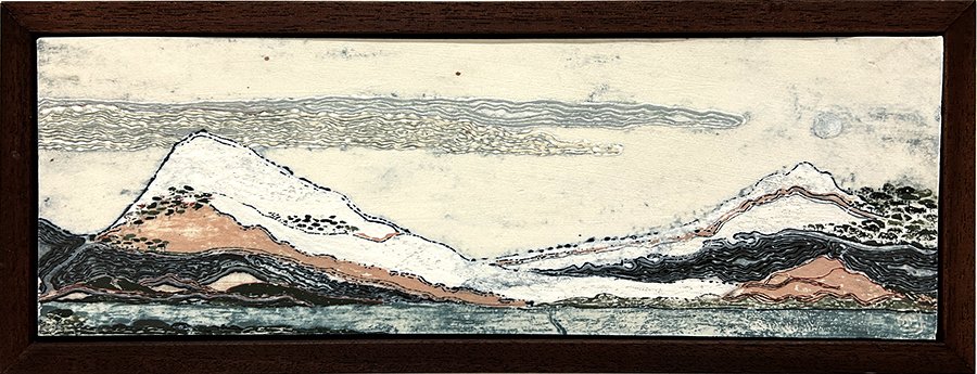 Deirdre O'Reilly: "Mountain's Breath" Ceramic Art - Porcelain Monoprint Framed €495