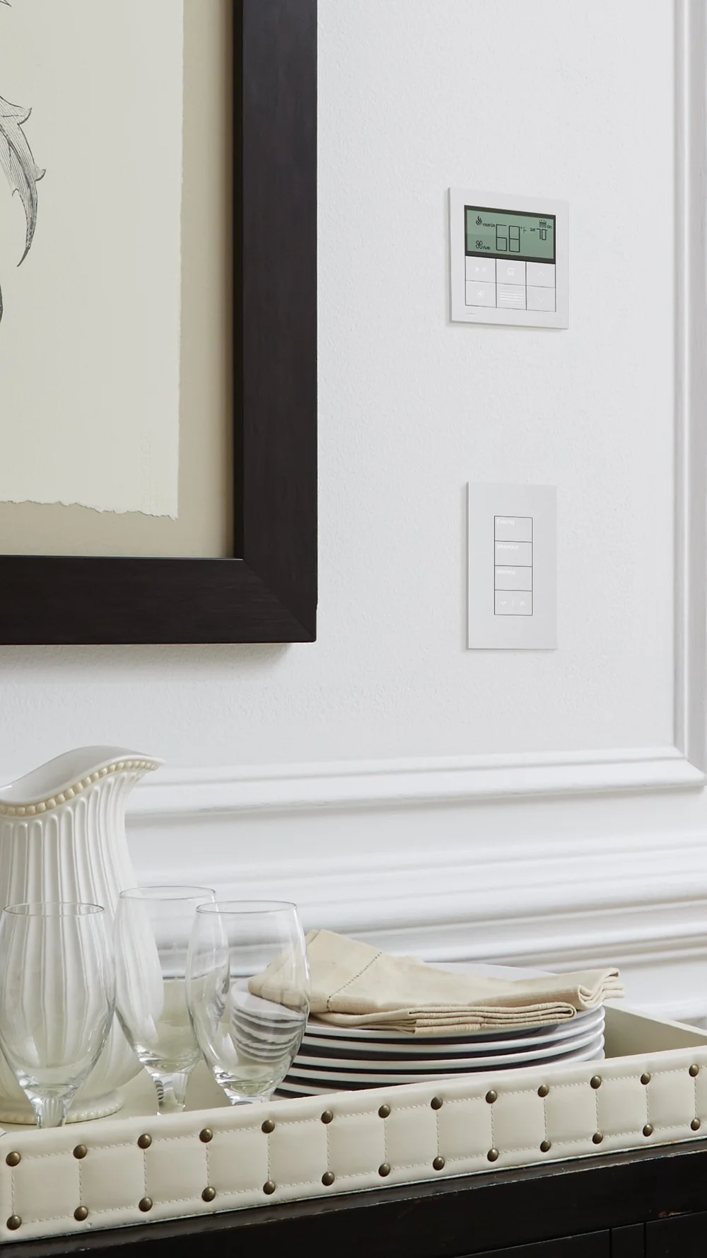 Lutron Palladiom Thermostat Flush Uniplanar Design | VIP Smart Homes Seattle