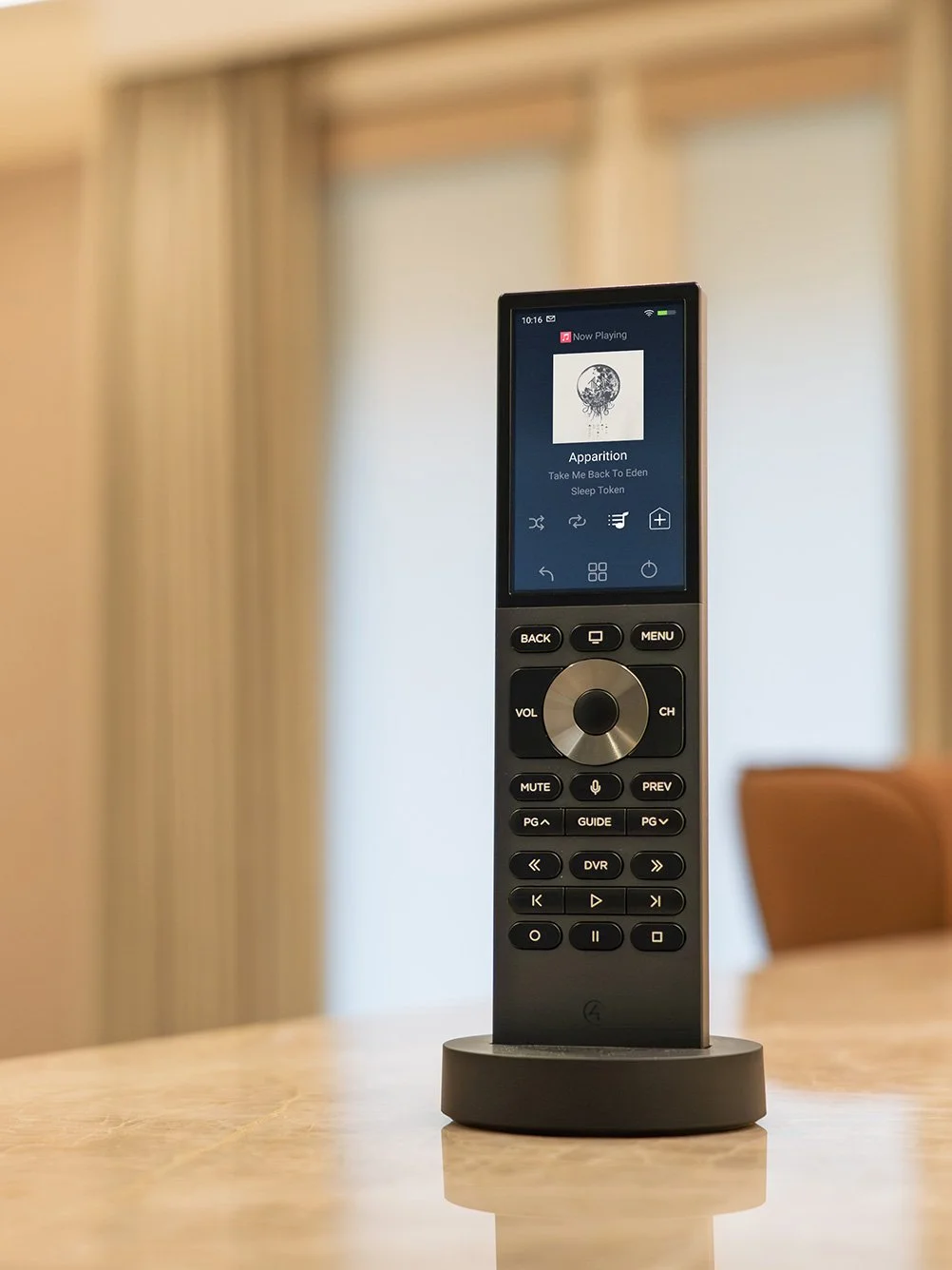 Control4 Halo smart remote used for luxury home automation, supported and maintained by VIP Smart Homes services.