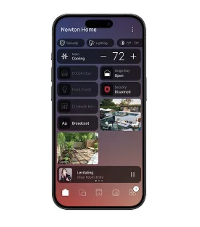 Control4 Smart Home App on iPhone showing whole-home automation control