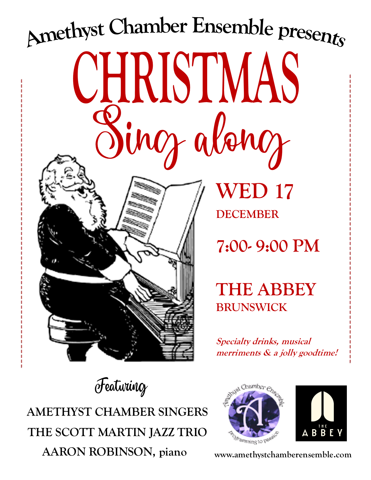 Wed, Dec. 17 - Christmas Sing Along at the Abbey