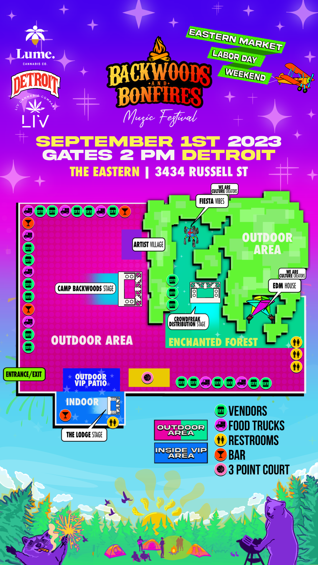 Festival Map — Backwoods and Bonfires