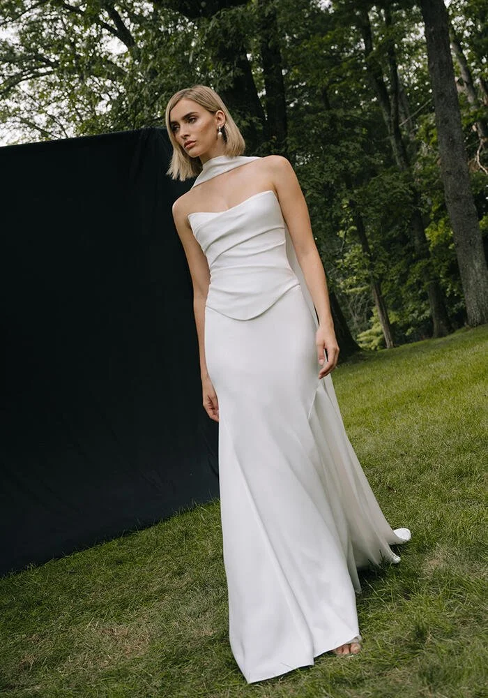 modern corset wedding dress