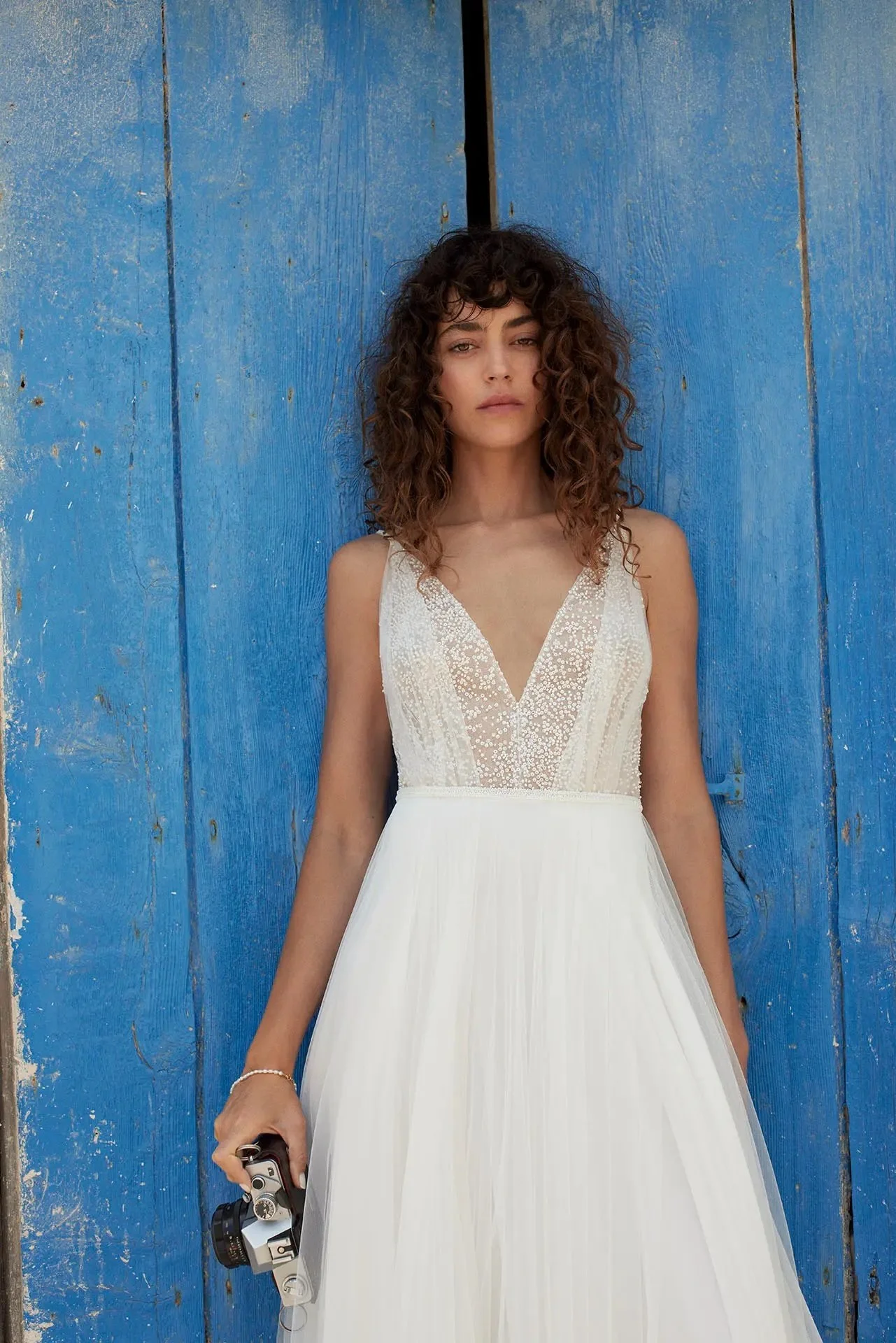 modern beaded aline wedding gown