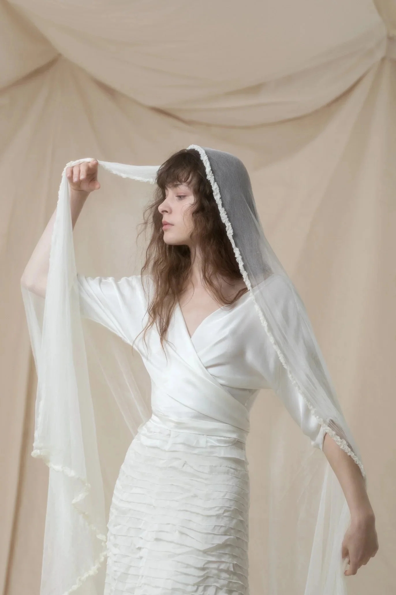 Cortana Bridal Silk Wrap Top