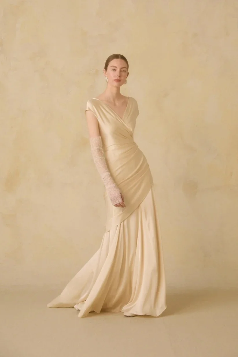 Cortana Silk Wrap Wedding Dress