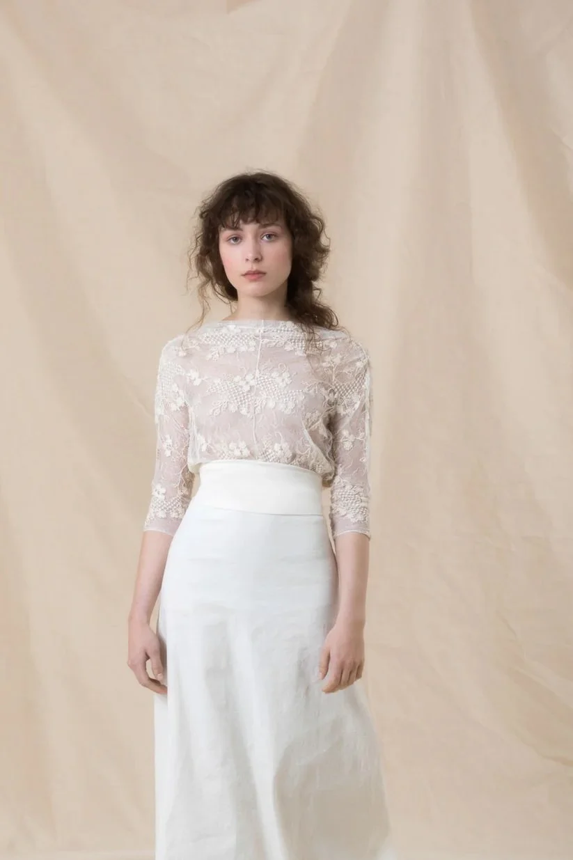 Cortana bridal lace top