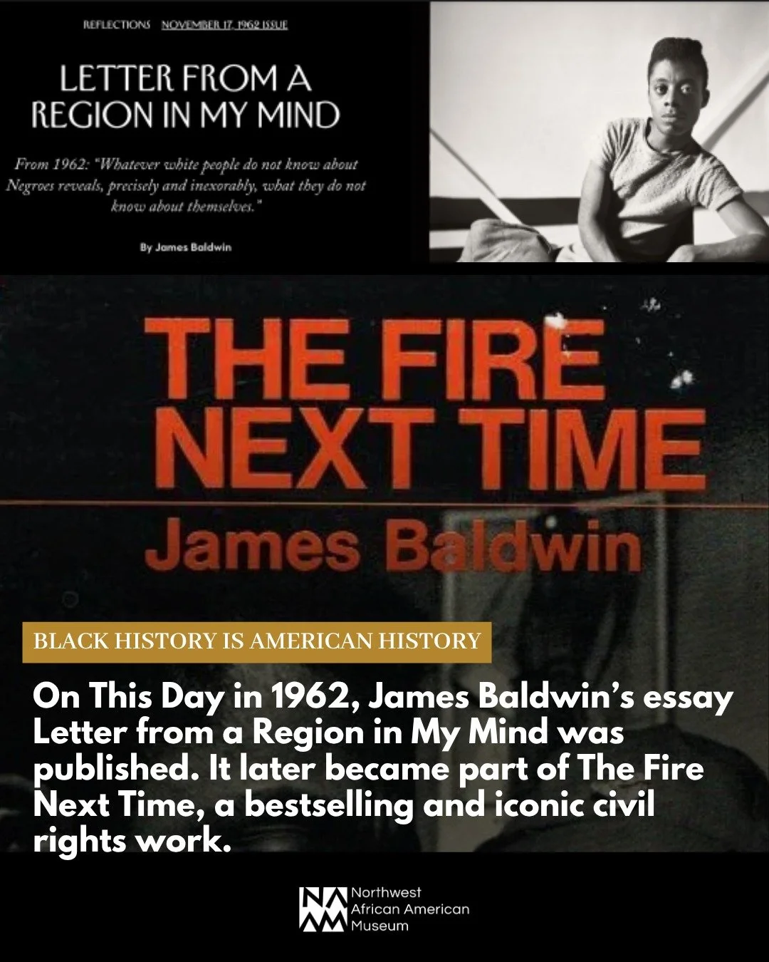 #OnThisDay in 1962, James Baldwin&rsquo;s groundbreaking essay Letter from a Region in My Mind was published in The New Yorker. The piece challenged America to confront racism, religious hypocrisy, and the realities of power, sparking national conver