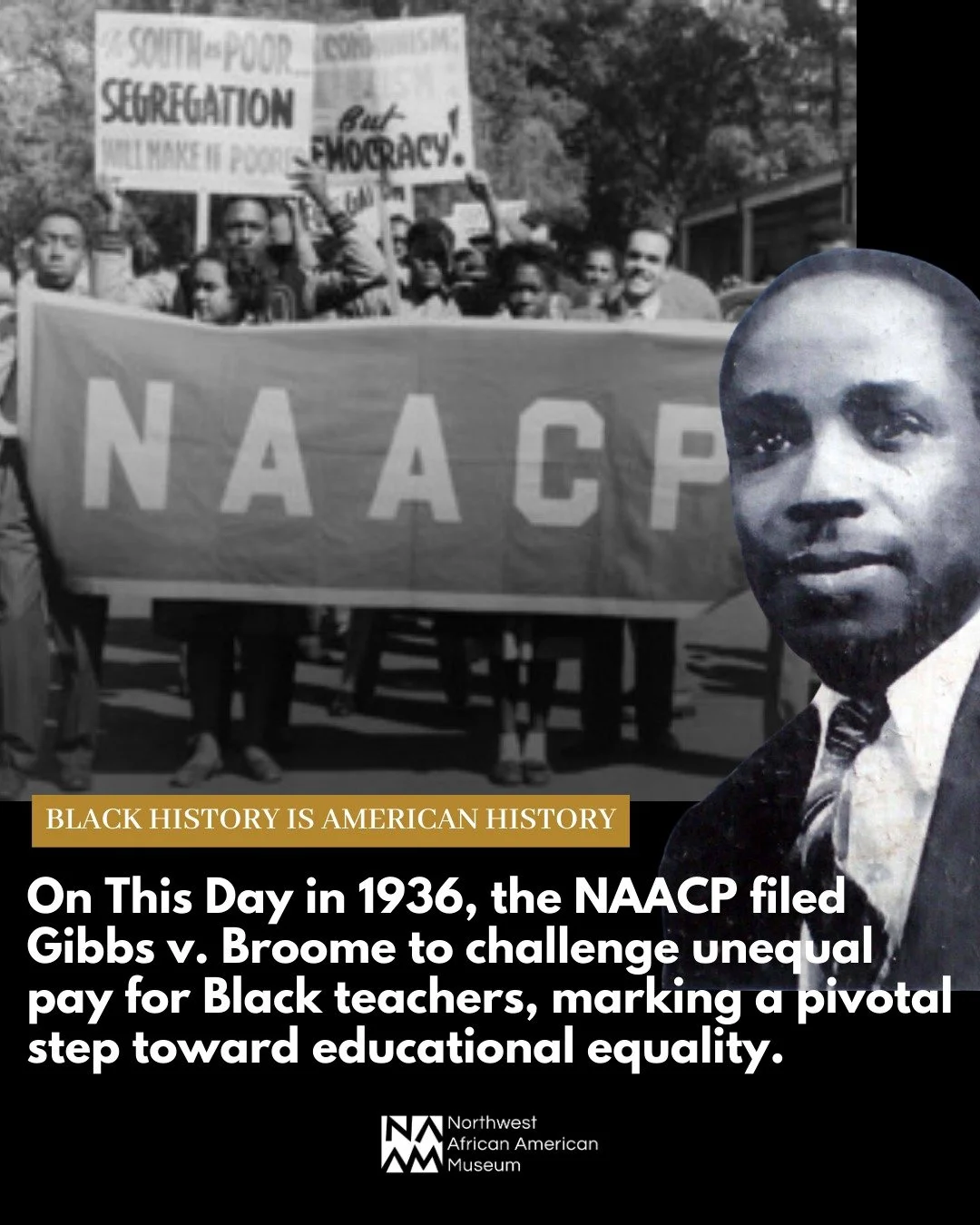 #OnThisDay in 1936, the NAACP filed Gibbs v. Broome, its first major lawsuit challenging discriminatory teacher pay. The case was led by William B. Gibbs Jr., a dedicated Black teacher and principal in Montgomery County, Maryland, who bravely confron