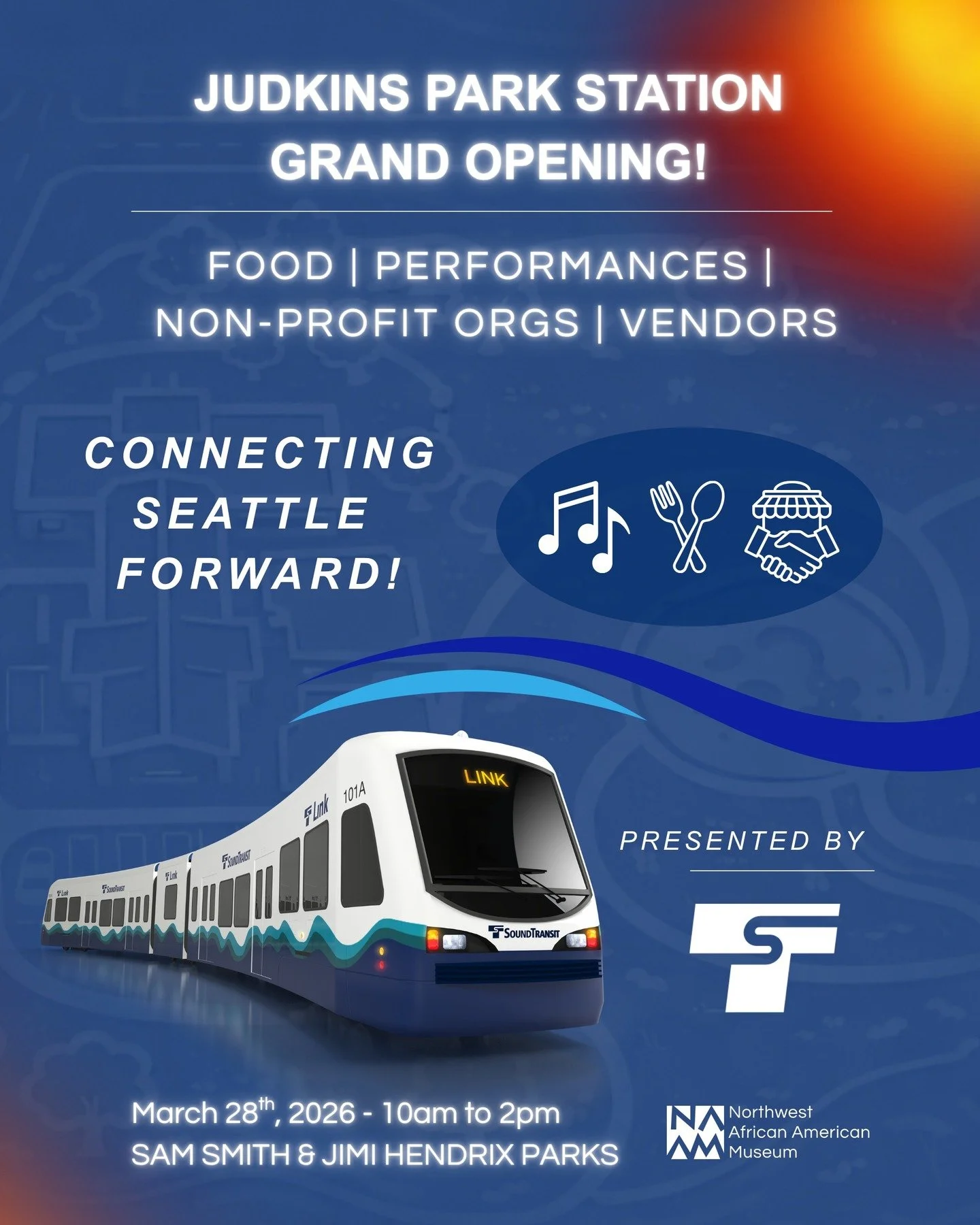 Join us as we celebrate the Grand Opening of Judkins Park Station!

Experience a vibrant, community-centered day filled with live performances, local food, small businesses, and non-profit organizations making an impact.

This is a free, family-frien