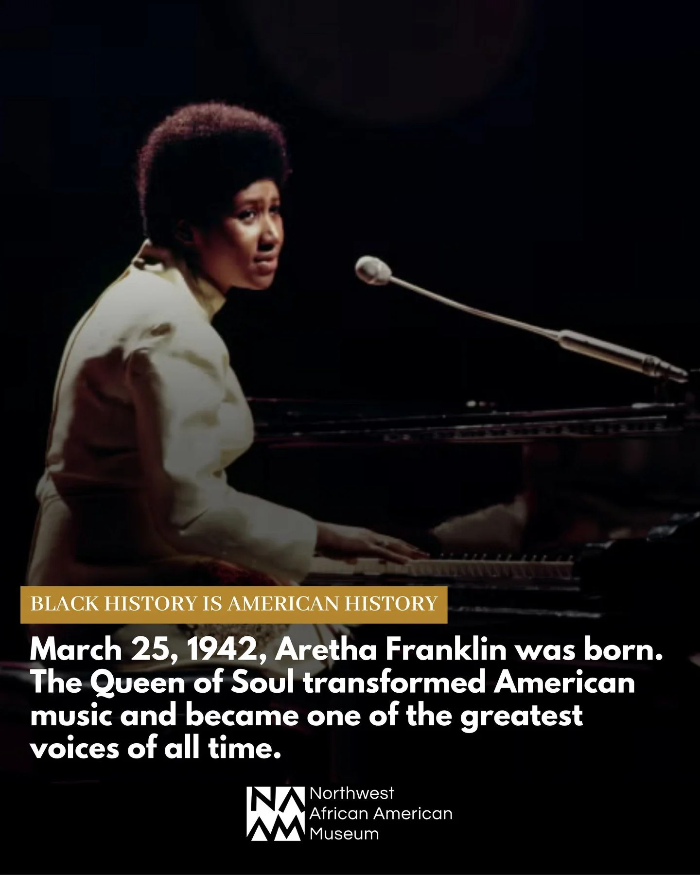 #OnThisDay in 1942, Aretha Franklin was born in Memphis, Tennessee.

Raised in Detroit and rooted in gospel, she became the Queen of Soul, giving the world timeless anthems like &ldquo;Respect,&rdquo; &ldquo;Think,&rdquo; and &ldquo;(You Make Me Feel