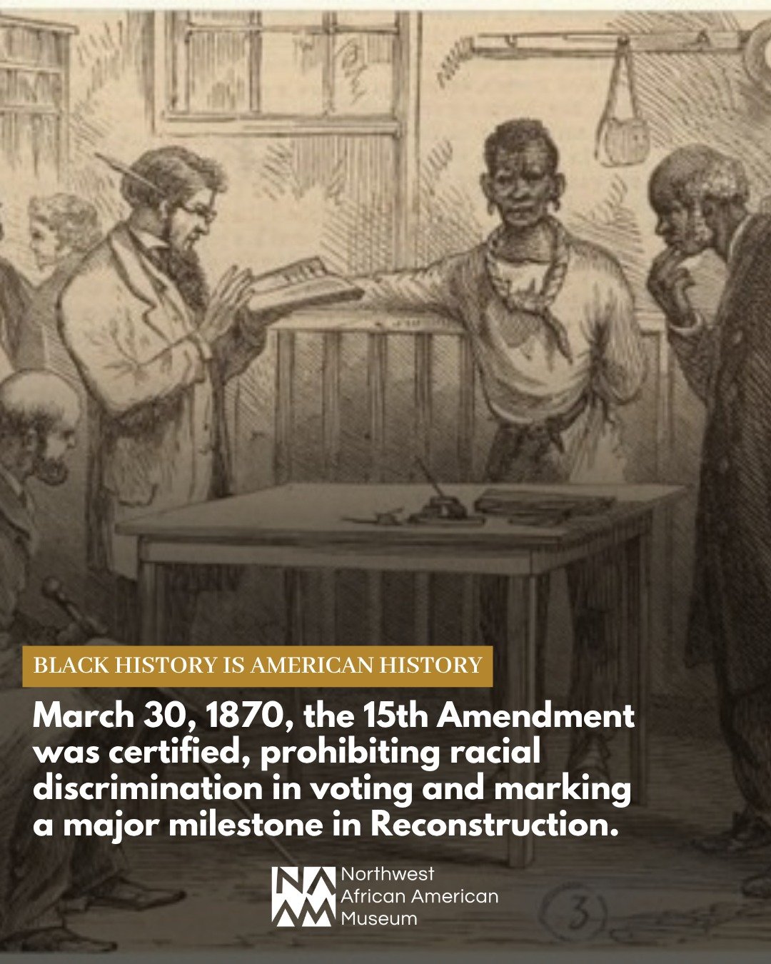 #OnThisDay in 1870, the 15th Amendment to the U.S. Constitution was formally certified.

The amendment prohibited denying the right to vote based on race, color, or previous condition of servitude. Though ratified earlier that year, it was officially