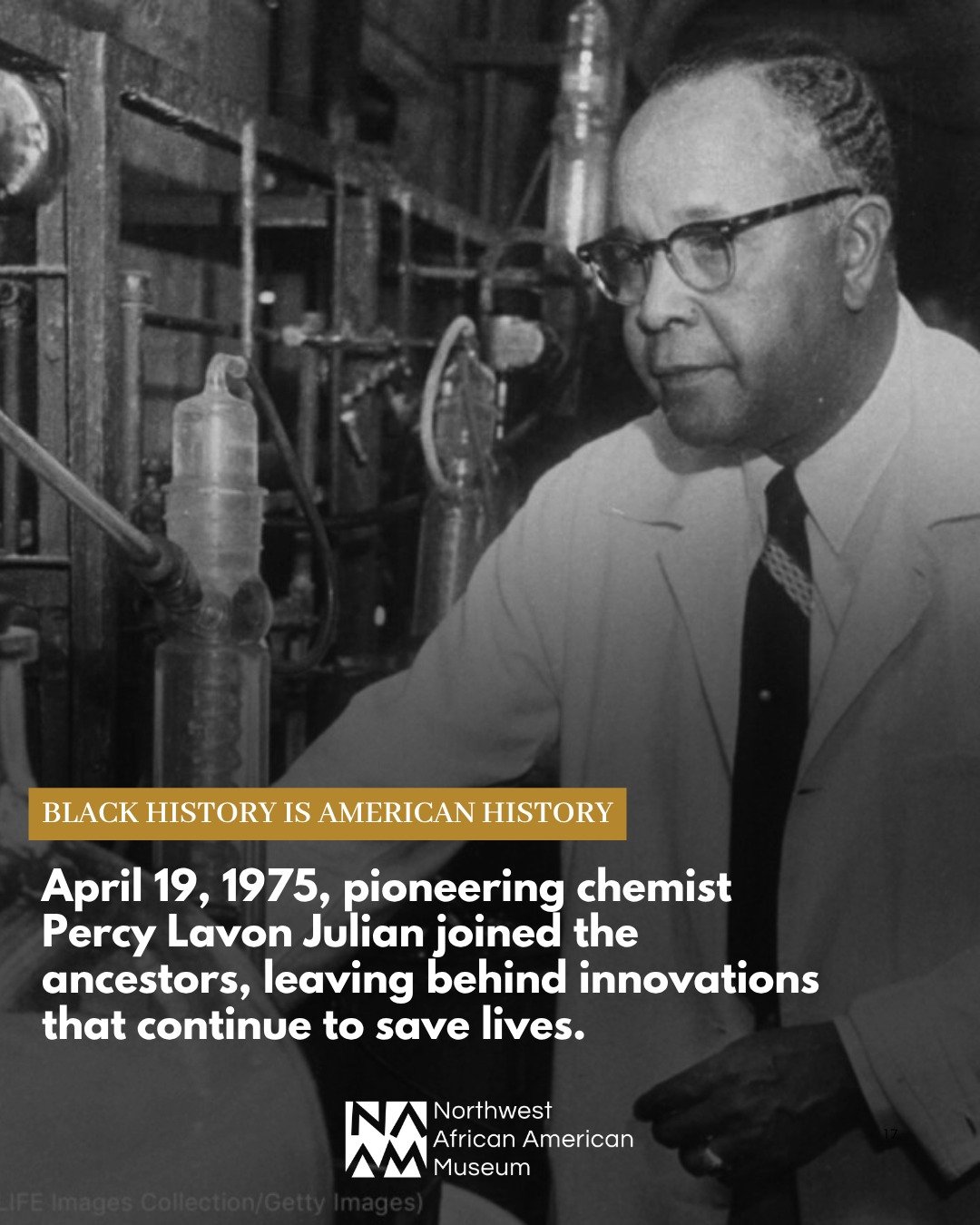 On April 19 1975, pioneering chemist Percy Lavon Julian joined the ancestors.
Percy Lavon Julian was a trailblazing scientist whose work transformed modern medicine. 

He successfully synthesized physostigmine, used to treat glaucoma, and developed m