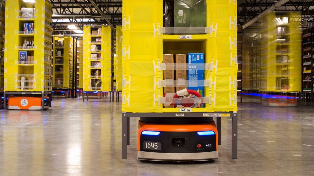 Amazon robot in autonomous fulfillment center