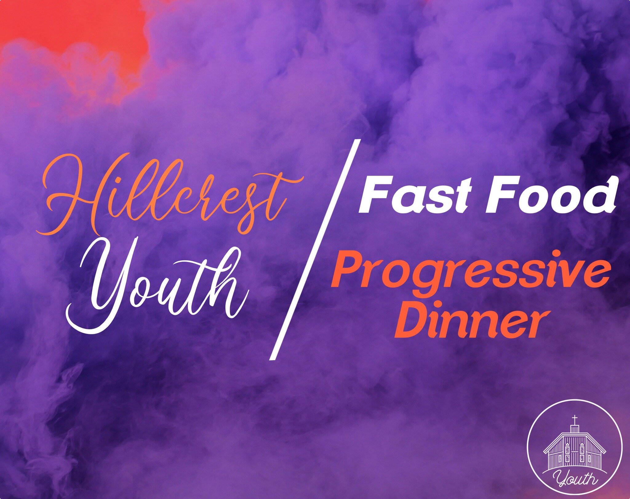 Spots are going fast for our Jr High Fast Food Dinner this Friday from 6pm-9pm. Register online at Hillcrestnaz.church/youth to save your spot! #hillcrestyouth