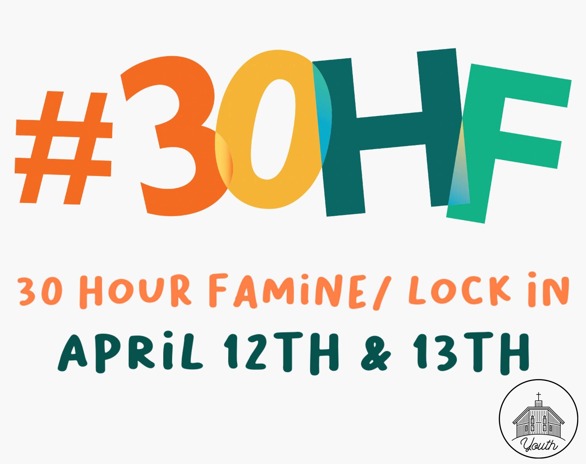 Hillcrest Youth 30 Hour Famine is the opportunity for teens to practice the spiritual discipline of fasting in a community setting. Together we will be fasting for 30 hours together as we learn how to make an impact in our local community by eliminat