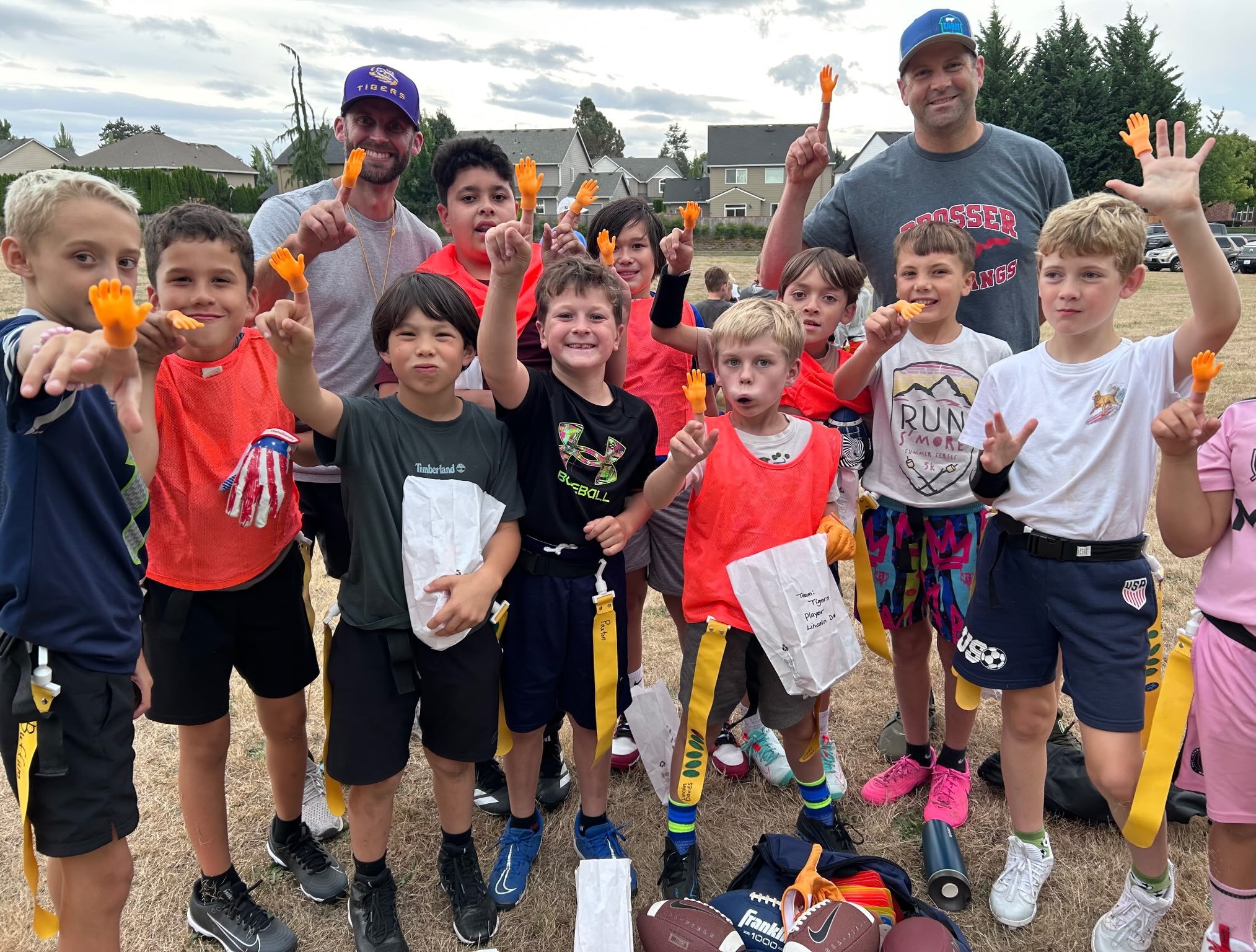 These teams have all hands in! Ready for week 2 of Upward Flag Football and Cheerleading tomorrow morning at 9am! #hillrestchurch