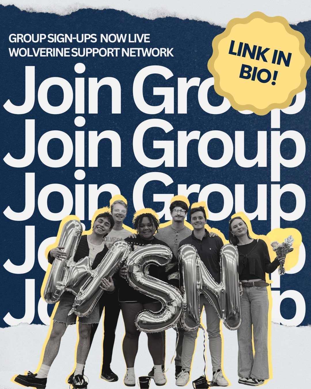 GROUP SIGN-UPS ARE LIVE! 💙

Wolverine Support Network&rsquo;s peer-facilitated support groups are at the heart of what we do: creating space for honest conversations, mutual support, and breaking the stigma around mental health on campus.

We&rsquo;