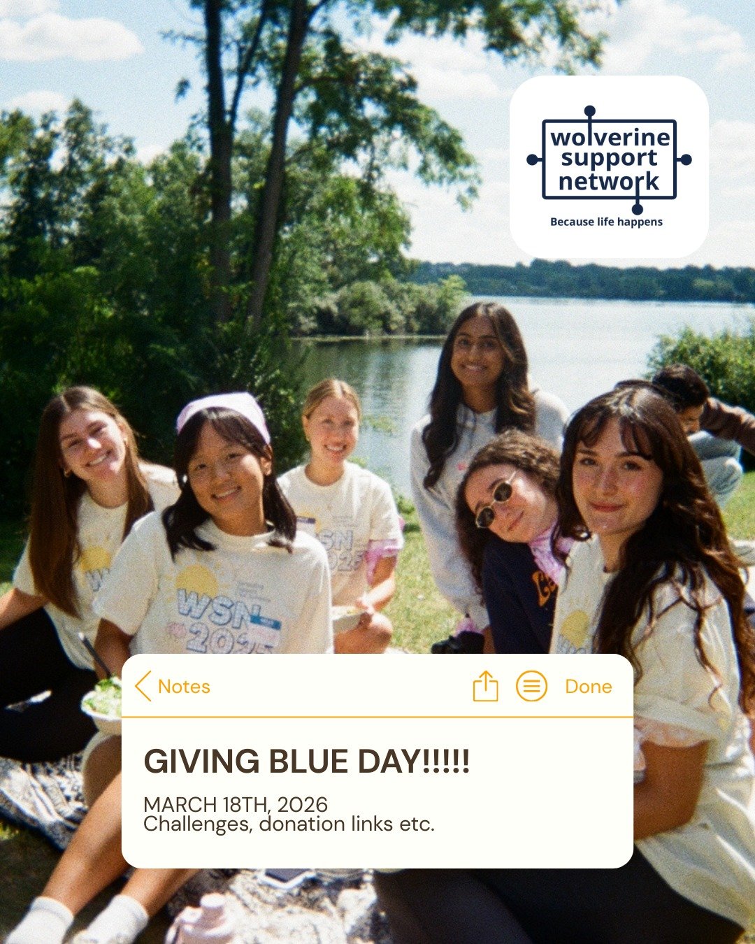 💙💛 Giving Blueday is March 18! 💛💙

For 24 hours, the University of Michigan community comes together to support the causes that make campus stronger. 

Giving Blueday is a university-wide day of giving where every donation (big or small!) helps f
