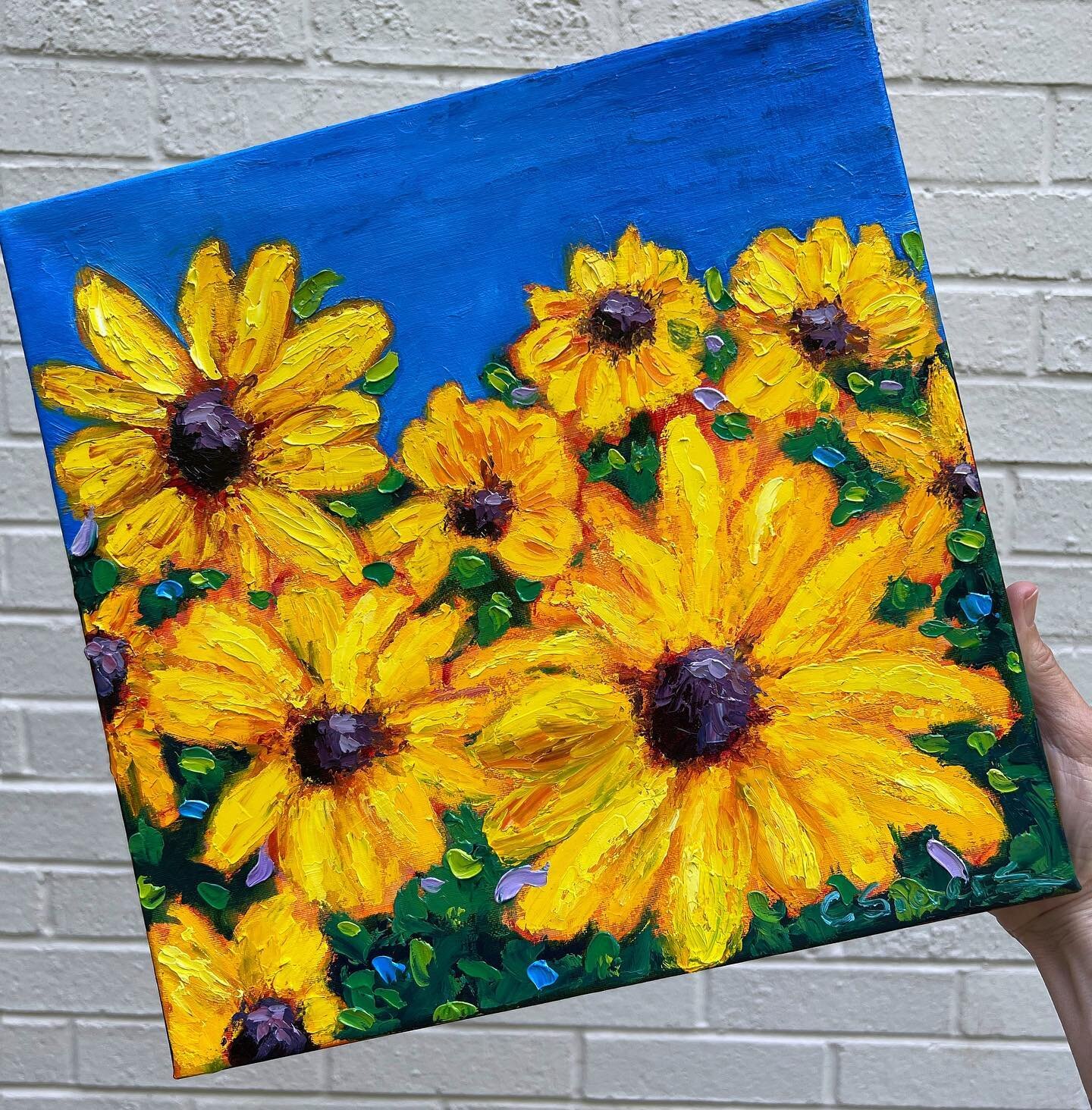 Such a fun commission!🌻 Sending this painting to its new home in Richmond!
✨
Sunflowers | 12x12x2&rdquo; | oil on linen | SOLD
-
-
-
-

#oilpainting #sunflowers #flower #flowerart #sunflowerpainting  #charlottesvilleart #cvilleartists #cvilleart #cv