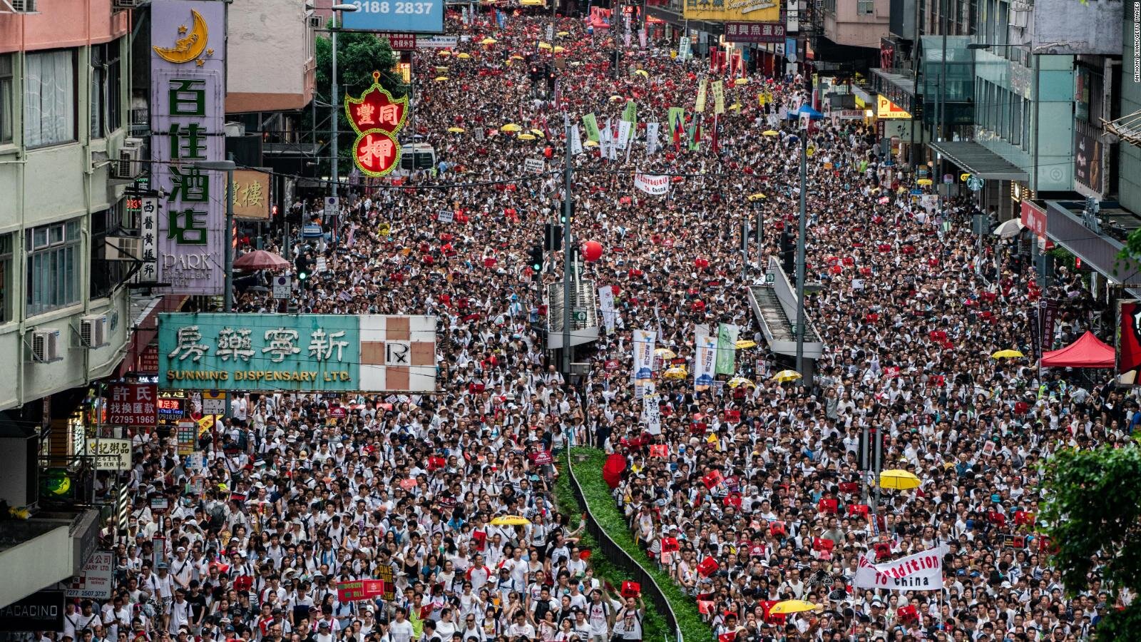 Pro-democracy protesters in Hong Kong.