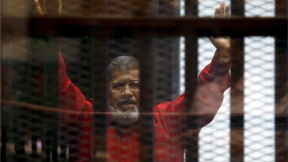 Muslim Brotherhood President Mohammad Morsi shortly after being jailed after overthrown in 2013.