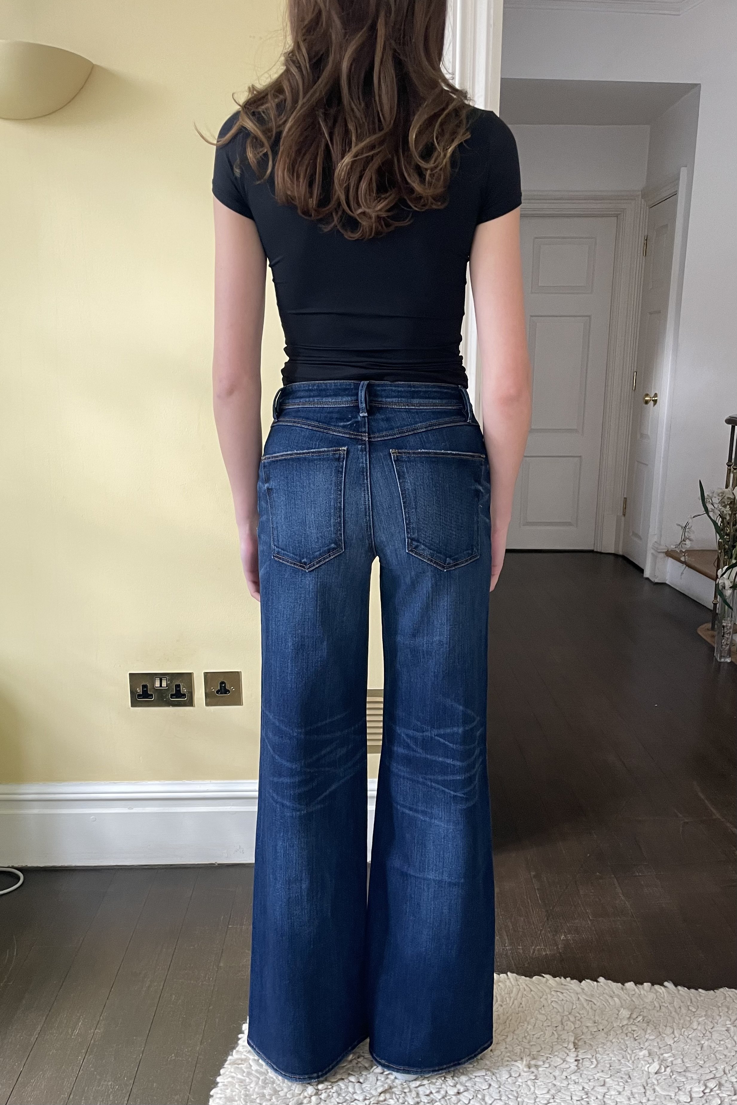 (above) mid rise relaxed wide leg