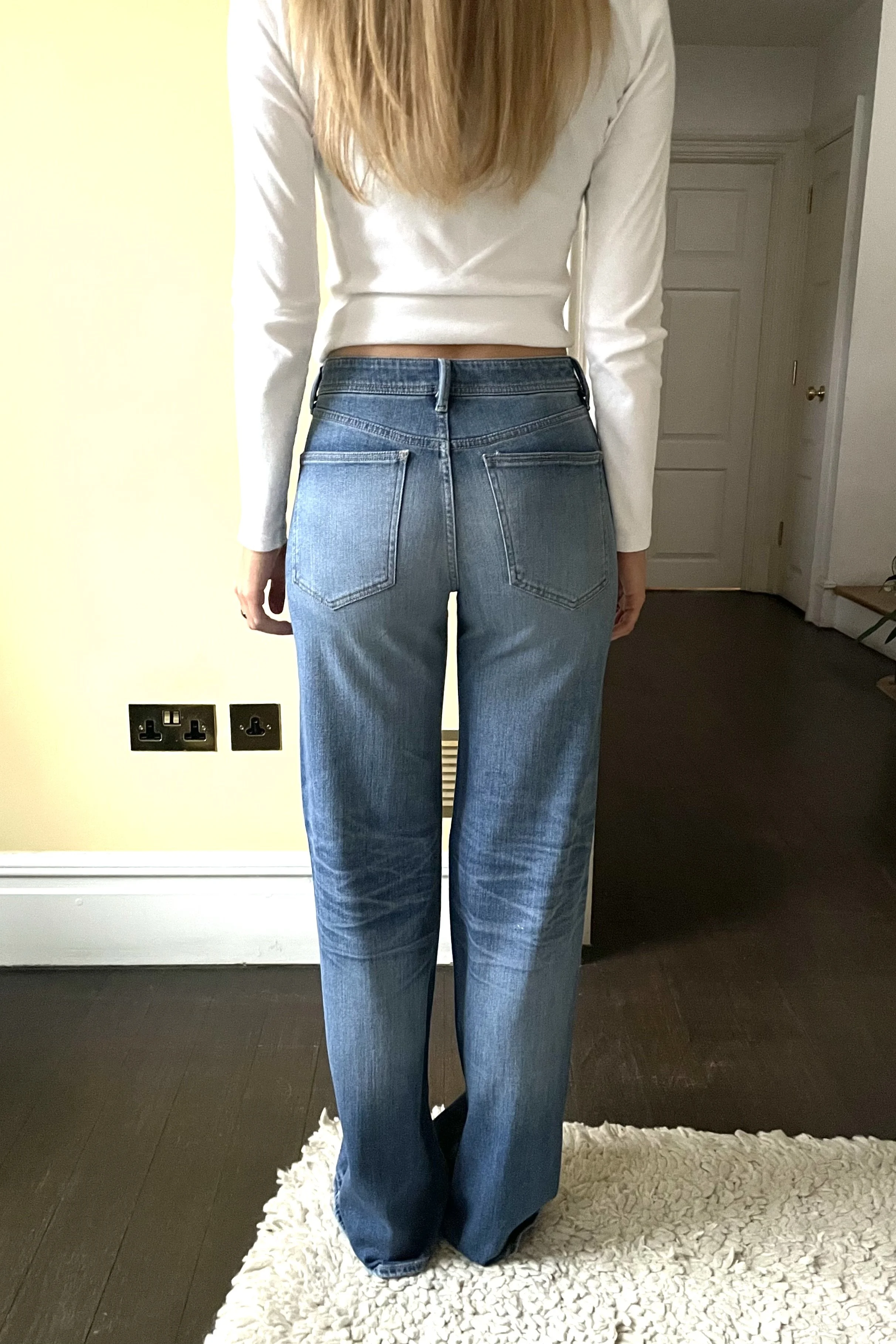 #prp
mid rise fitted wide leg