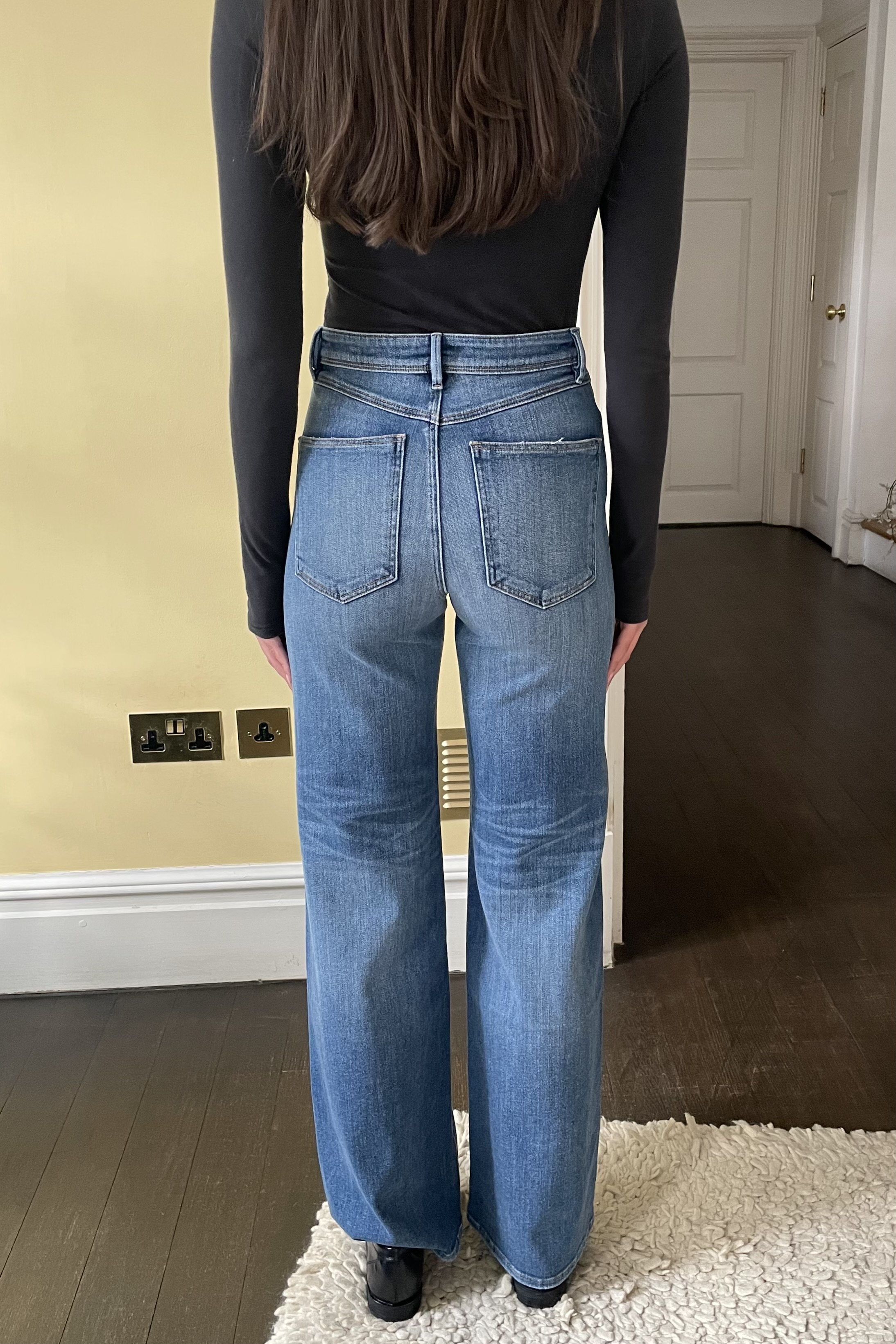 high rise fitted wide leg