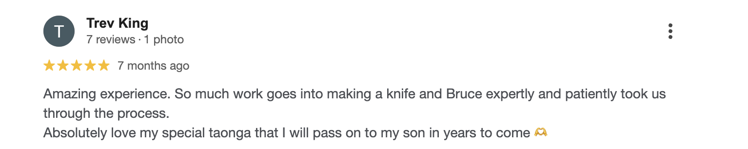 Screenshot of Trevs 5 star google review