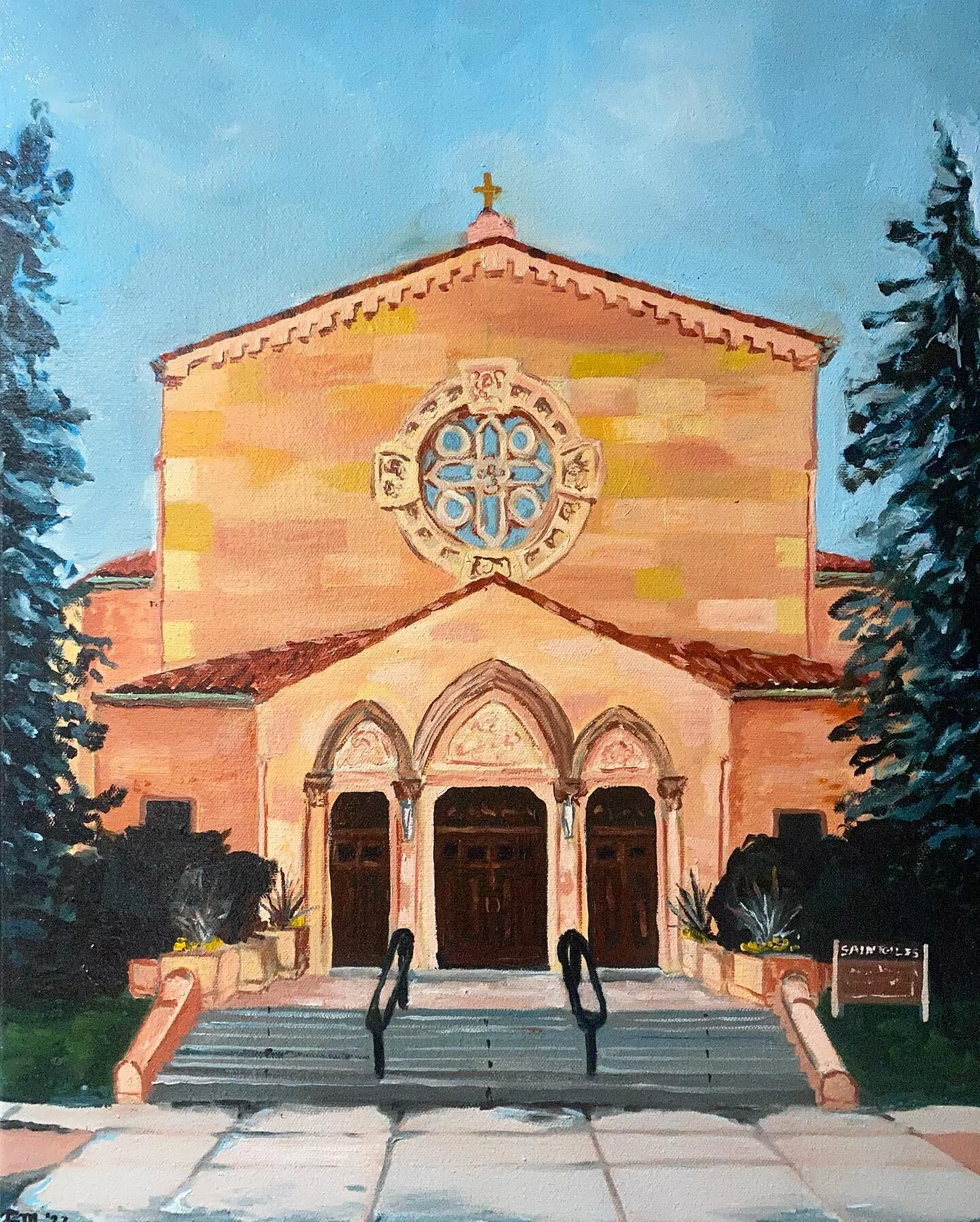 Finally get to post a very special commission of St Giles - where I got to see my best friend get married this year &hearts;️ so honored to capture this special place as it&rsquo;s also outside these doors that my dad proposed to my mom 30 years ago 