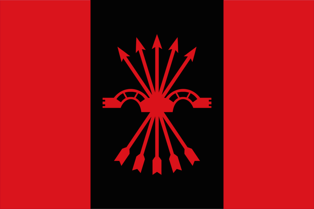 Yoke and Arrows Flag of the Fascist Falangists (Until 1939)