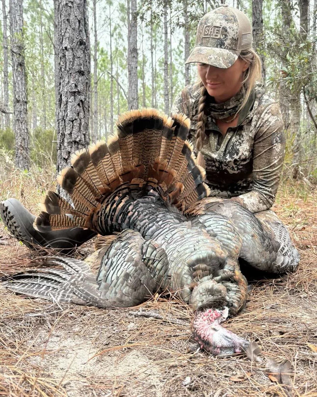 &ldquo;My first Osceola turkey in Levy, FL. 

Three days down, last day there. Wind kicked up gusts of 41mph through the trees&hellip; losing hope, two decoys set and a gaggle of toms came rushing in! Almost 5pm, I popped him at 20 yards right off hi