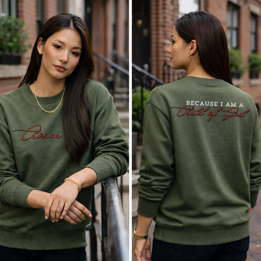 Chosen One sweatshirt Woman Model.jpg