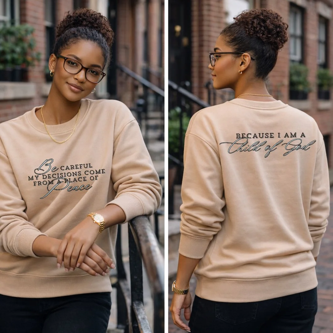 Be Peace sweatshirt woman Model.jpg